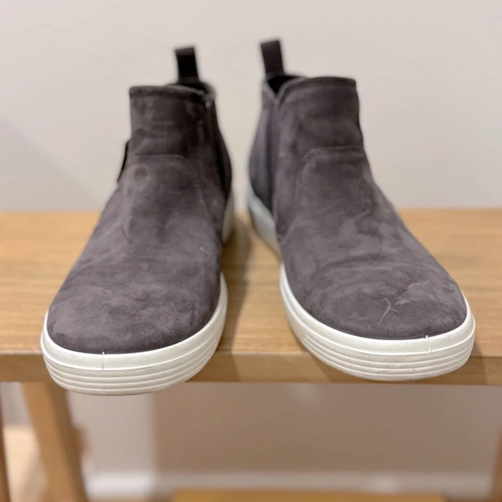ECCO Side Zip Women’s  40 Charcoal Gray Nubuck Leather